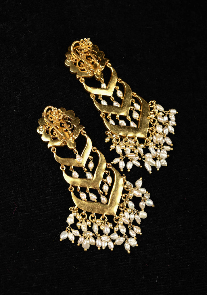 92.5 Pure Silver, Gold Plated Grand Shine Long Earrings