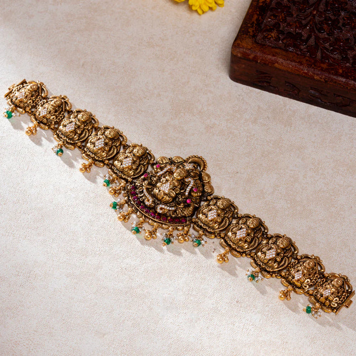 Pure 92.5 Silver, Gold Plated Saraswati Oddiyanam/Hip Belts.