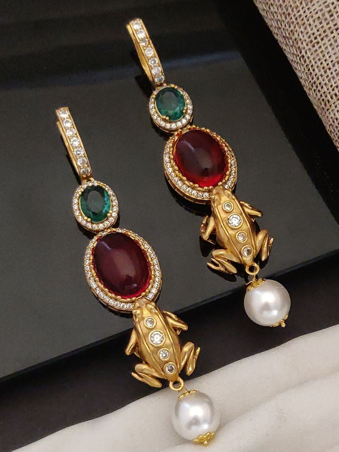 Gold Plated Statement Danglers Earrings  | SHOBITAM