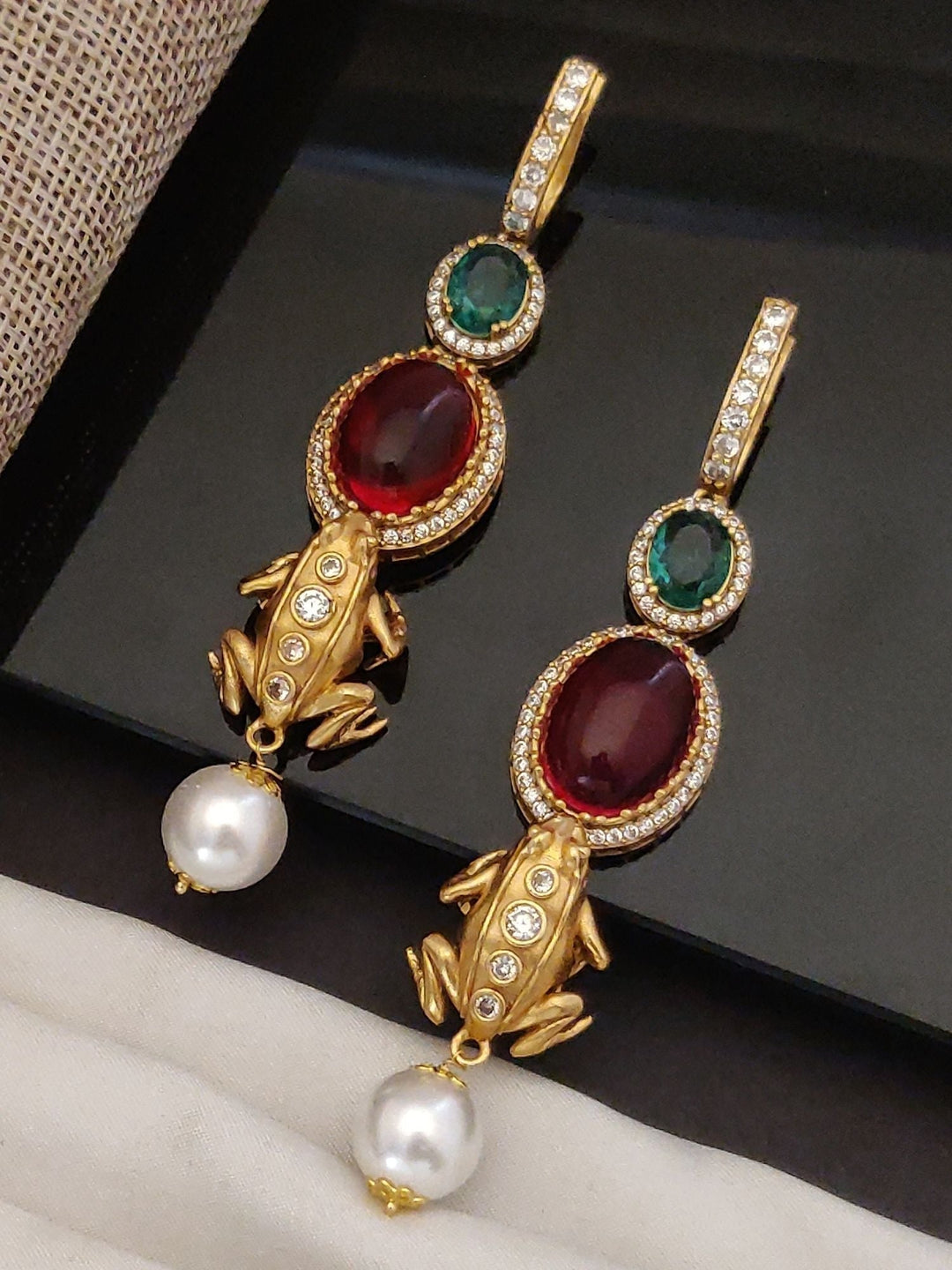 Gold Plated Statement Danglers Earrings  | SHOBITAM