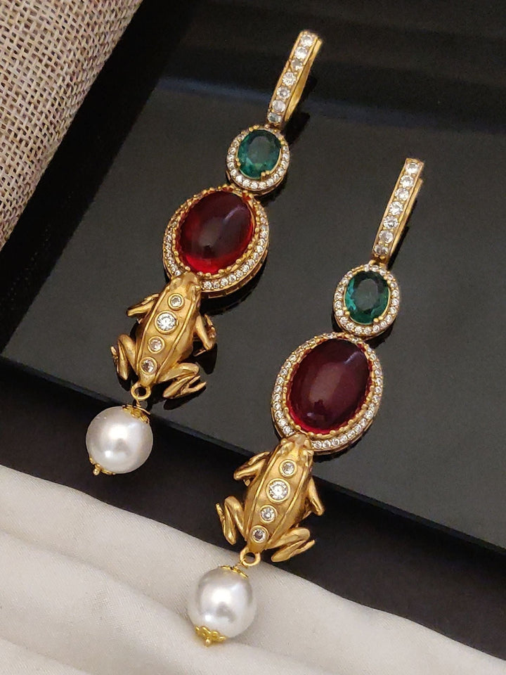 Gold Plated Statement Danglers Earrings  | SHOBITAM