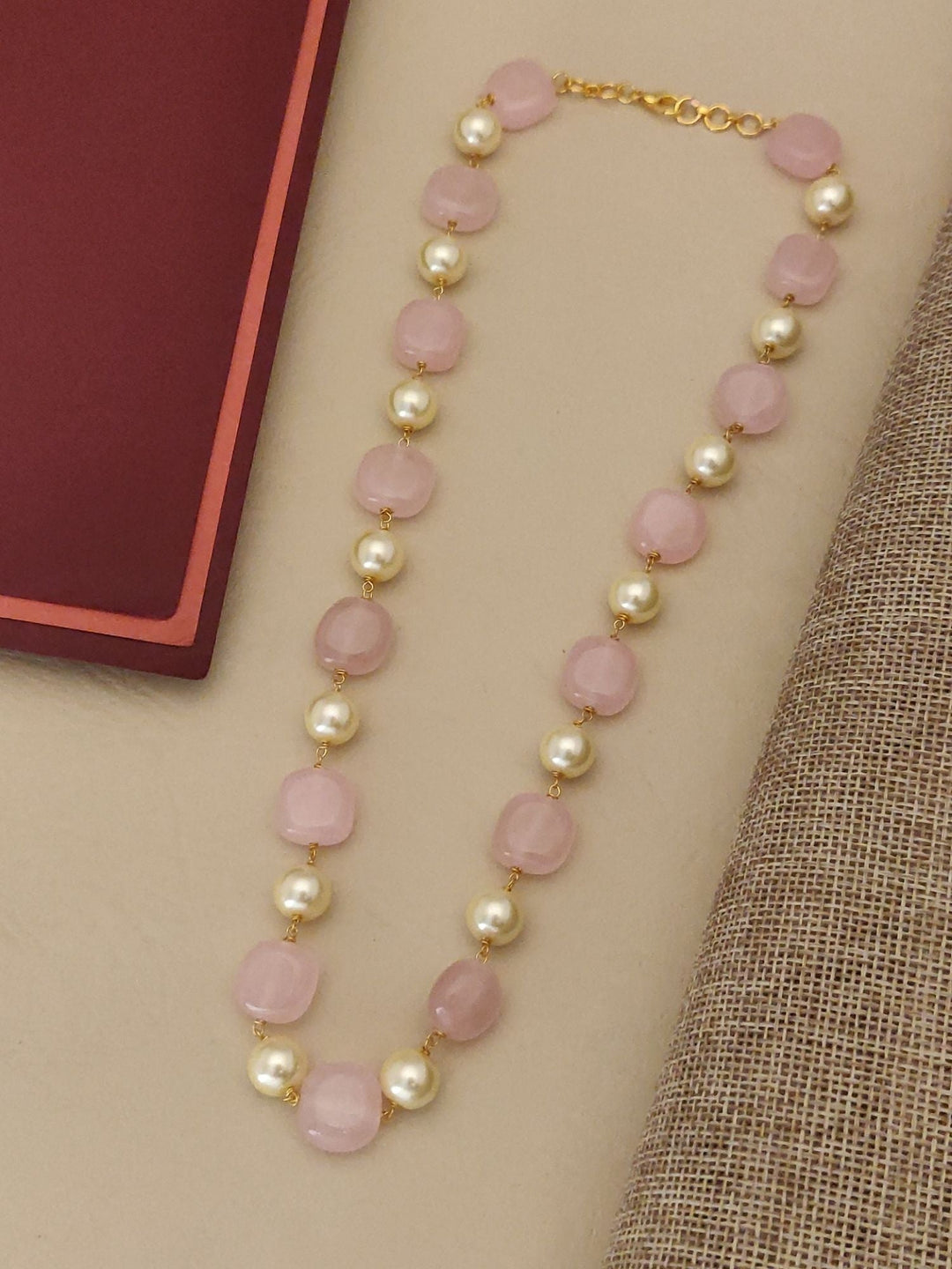 Gold Plated Jaipuri Stones Mala – Traditional Royal Glam | SHOBITAM