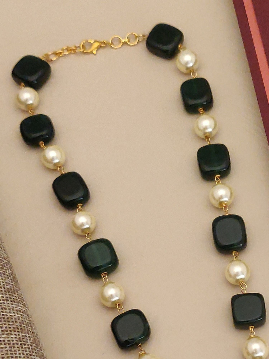 Gold Plated Jaipuri Stones Mala – Traditional Royal Glam | SHOBITAM
