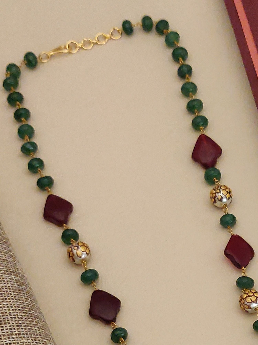 Gold Plated Jaipuri Stones Mala | SHOBITAM