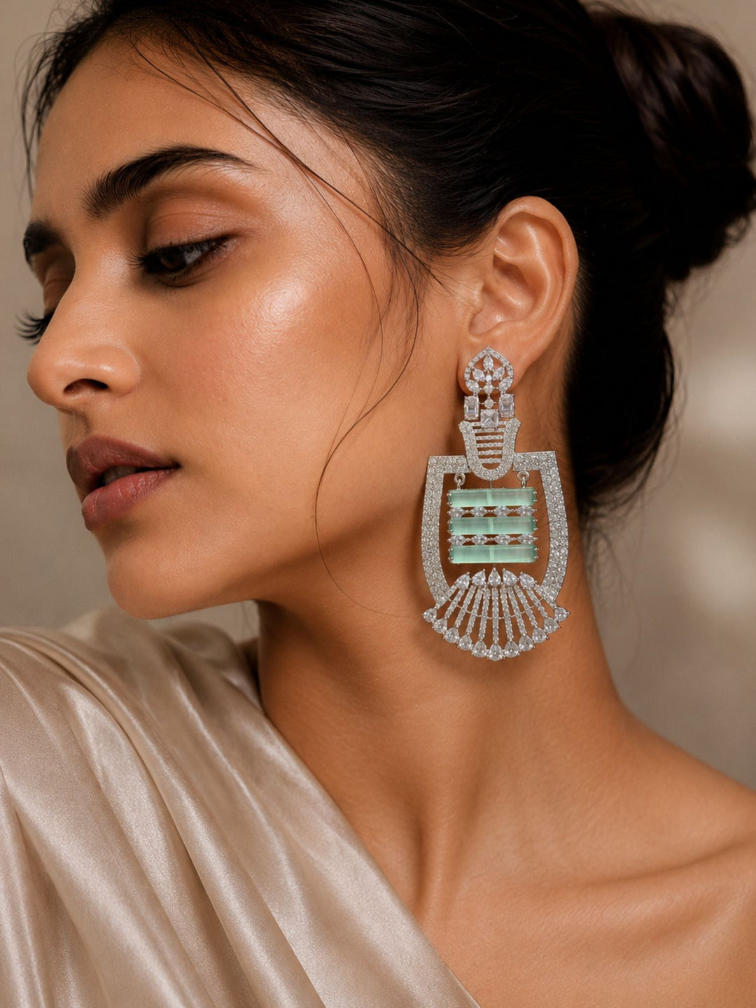 Ruby Stone Statement Earrings | SHOBITAM