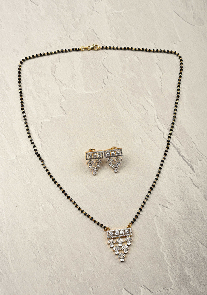 92.5 Pure Silver, Trendy Mangalsutra Chain With Earrings