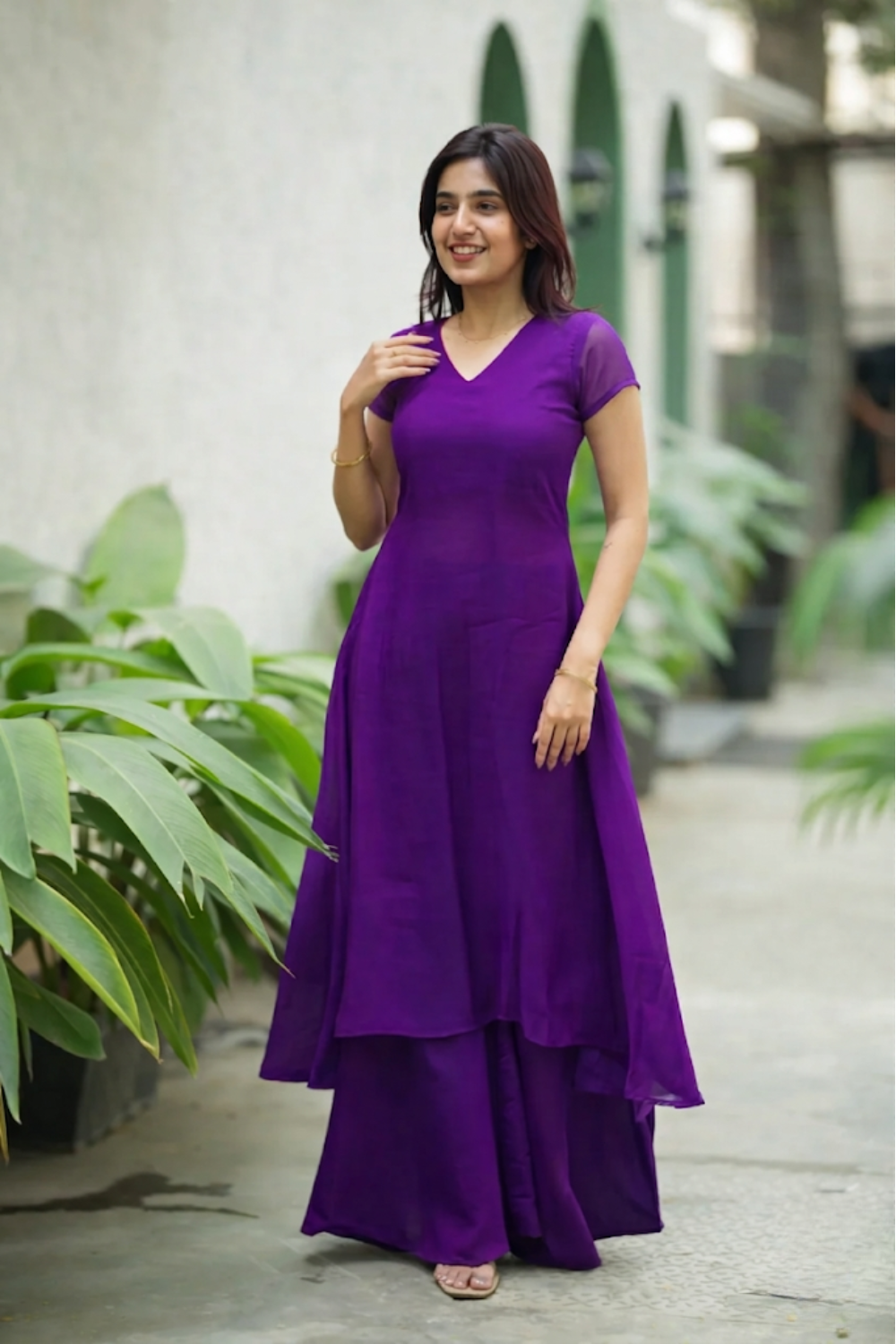 Nandhitha Violet Kurta Set ( Set of 2) | SHOBITAM