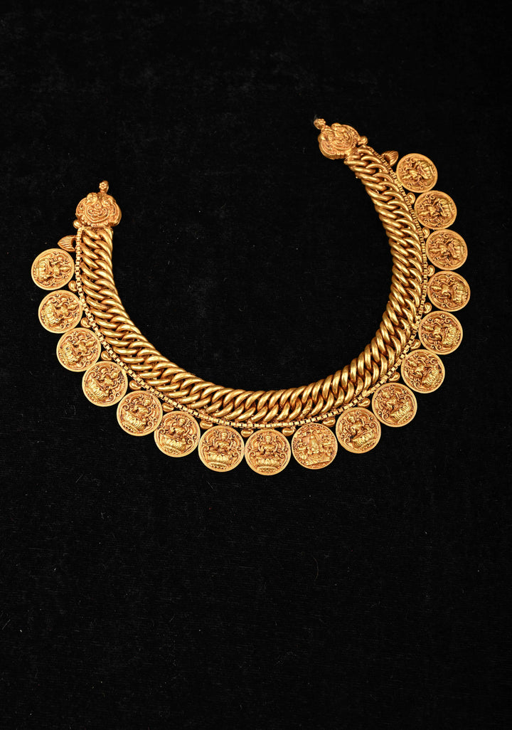 92.5 Silver 24 Karat Gold Plated Ayanthikha Short Necklace