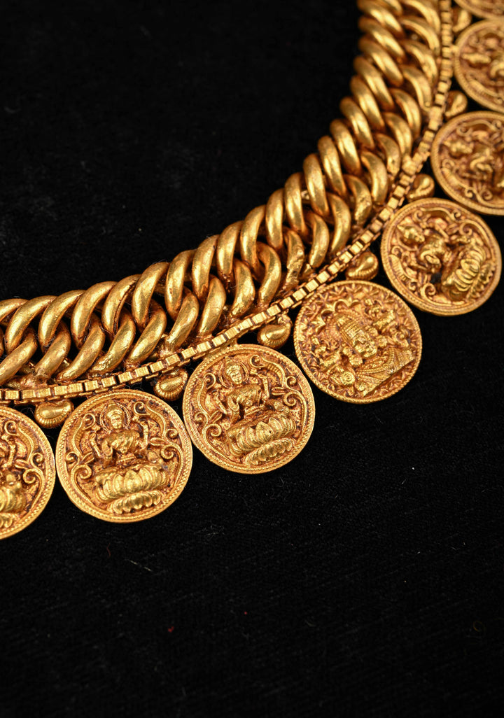 92.5 Silver 24 Karat Gold Plated Ayanthikha Short Necklace