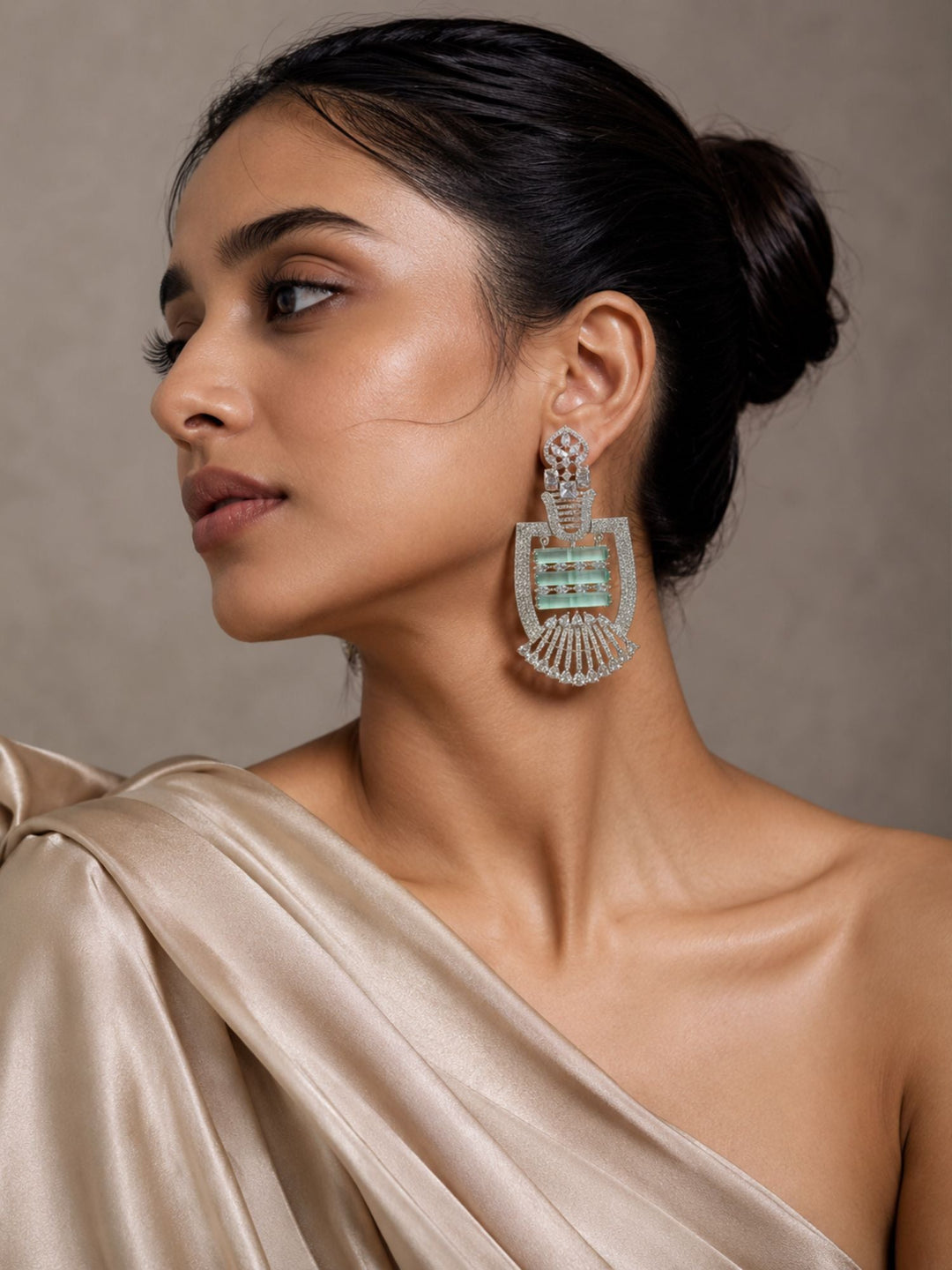 Ruby Stone Statement Earrings | SHOBITAM