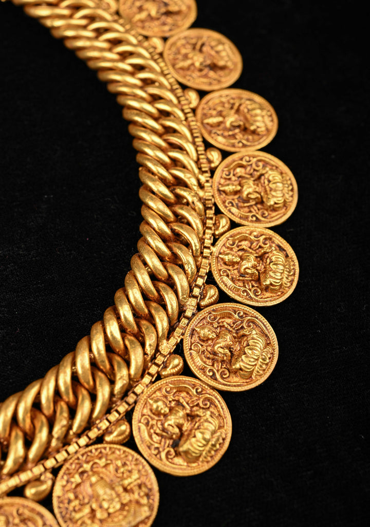 92.5 Silver 24 Karat Gold Plated Ayanthikha Short Necklace