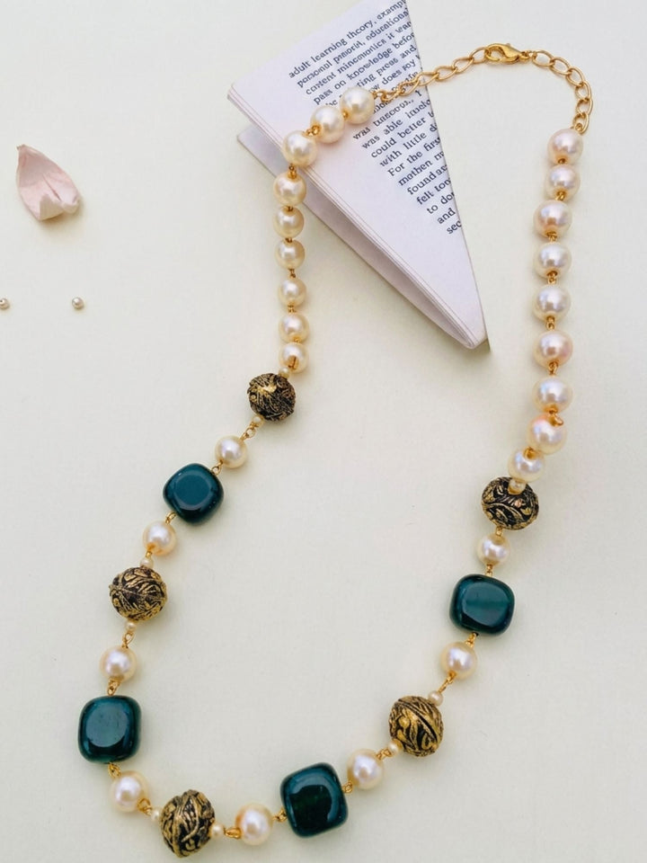 Classic Beads Mala in Gold Plating – Festive | SHOBITAM