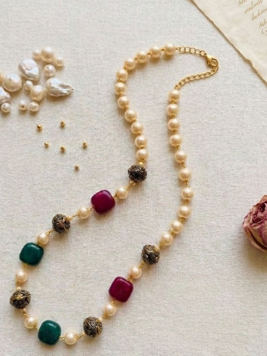Classic Beads Mala in Gold Plating – Festive | SHOBITAM