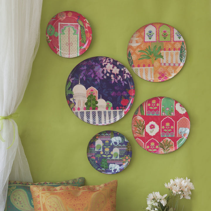 Vintage India Wall Plates - Set of 5