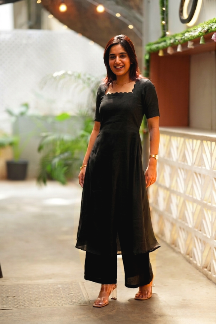 Aarna Black Kurta Set (Set of 2) | SHOBITAM