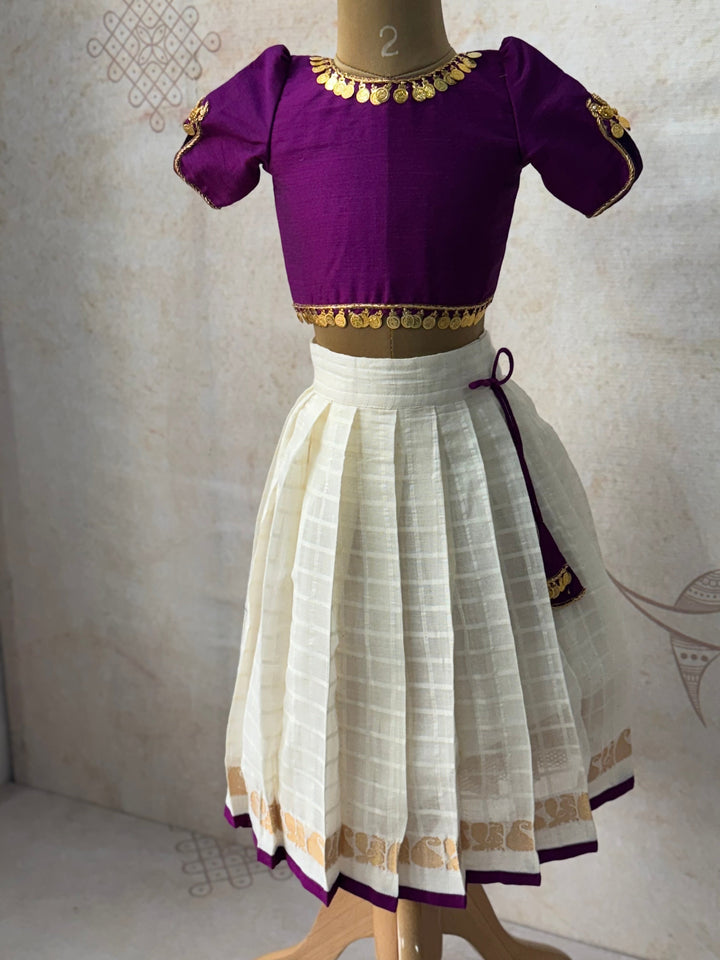 Aabarna Crop top and skirt - Onam Edit Express | SHOBITAM