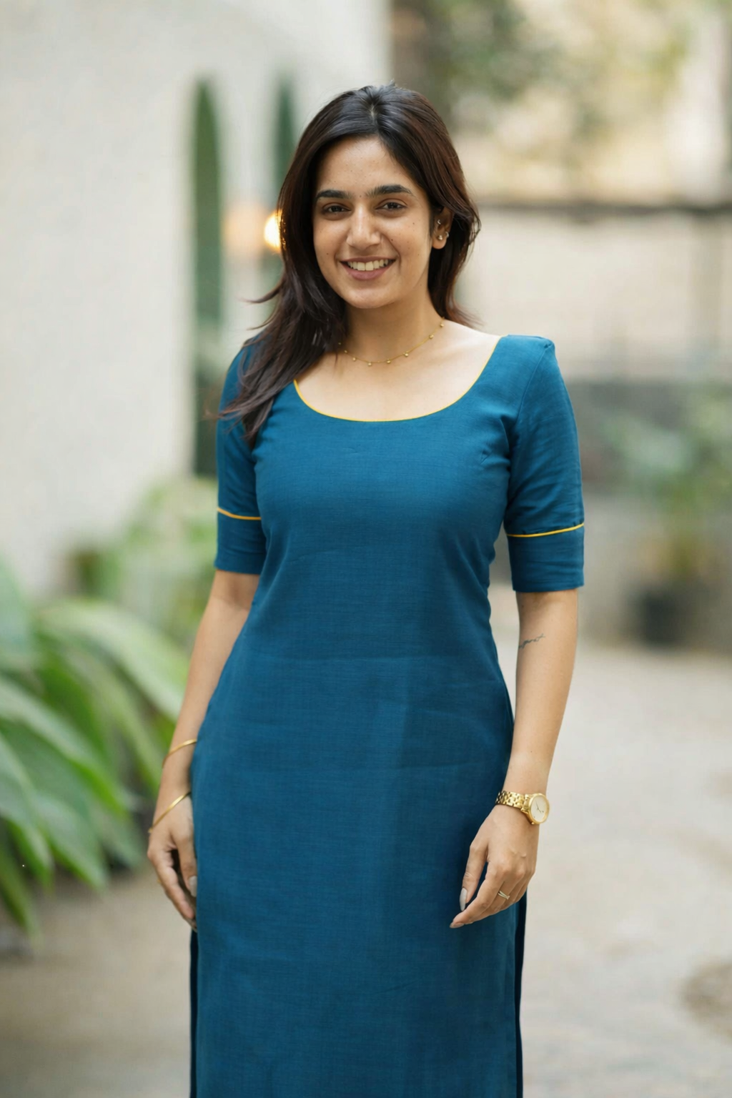 Raha Teal Kurti Set (Set of 2) | SHOBITAM