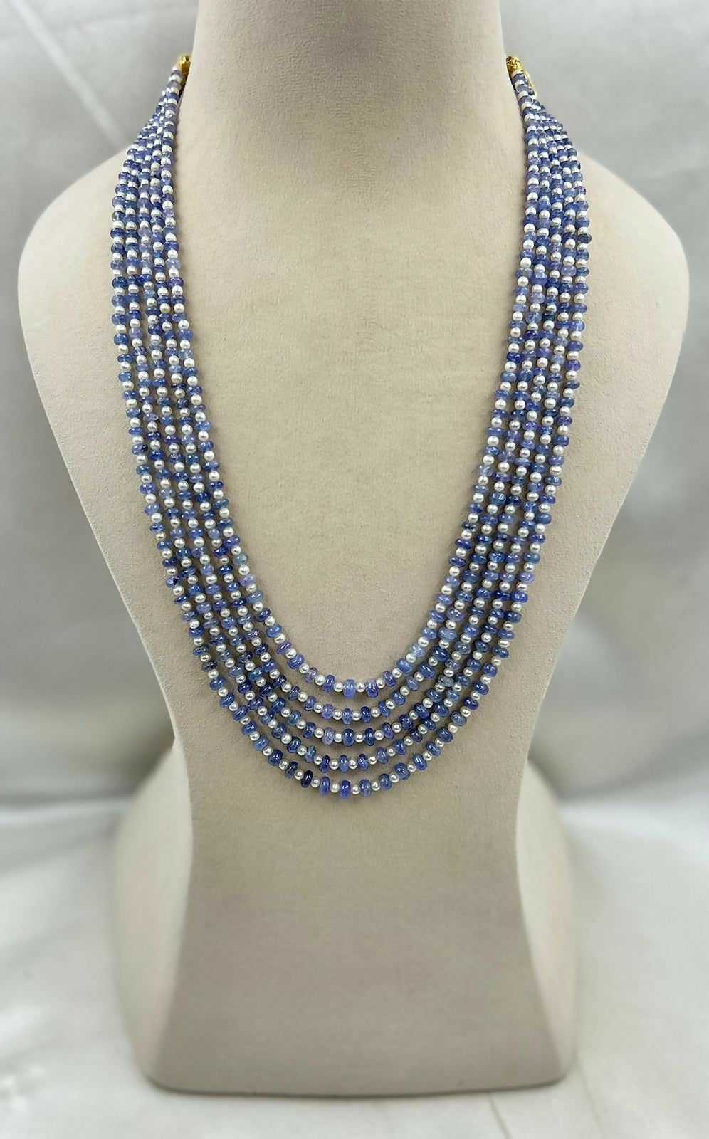 Heart of the Ocean: 5 layer Natural Tanzanite Necklace | SHOBITAM