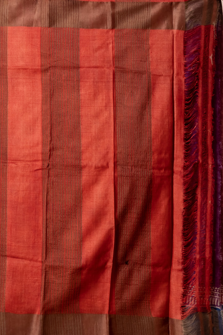 Half n half tussar printed saree | SILK MARK CERTIFIED | SHOBITAM