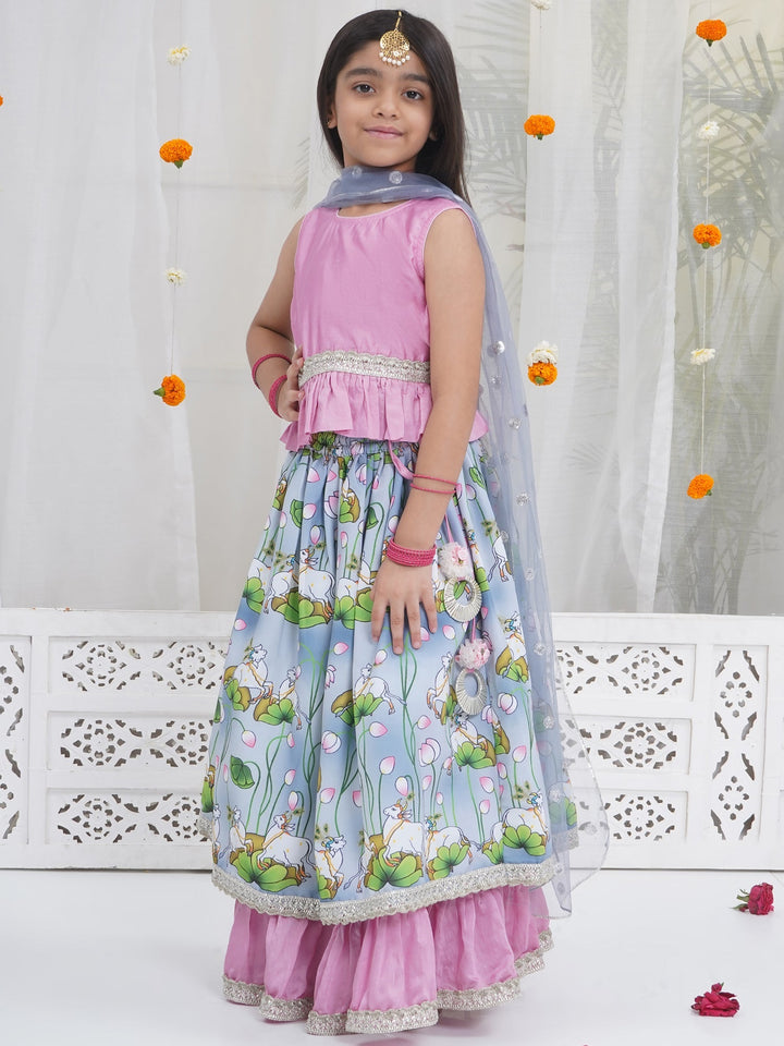 Girls Pious Kamdhenu Lehenga Set | SHOBITAM