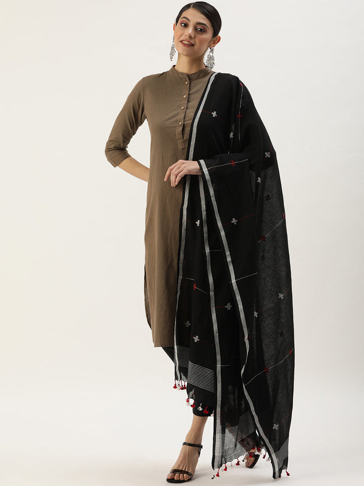 Handloom Jamdani Cotton Dupatta | SHOBITAM