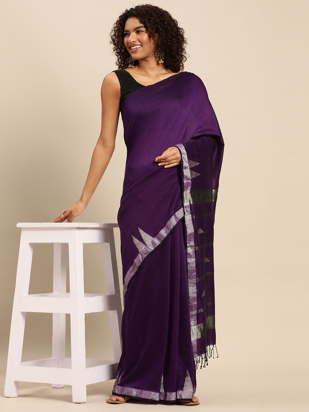 Handloom Jamdani Cotton Saree | SHOBITAM