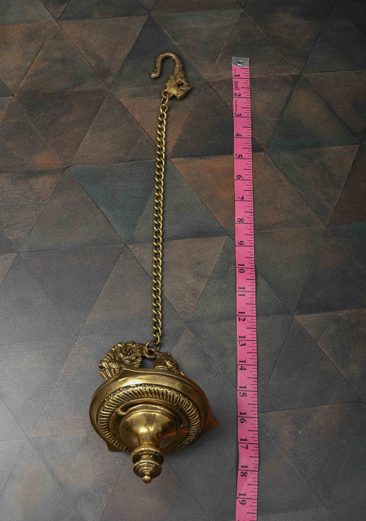 Brass Handling Peacock Lamp - Single piece, Indian Decorative Lamp