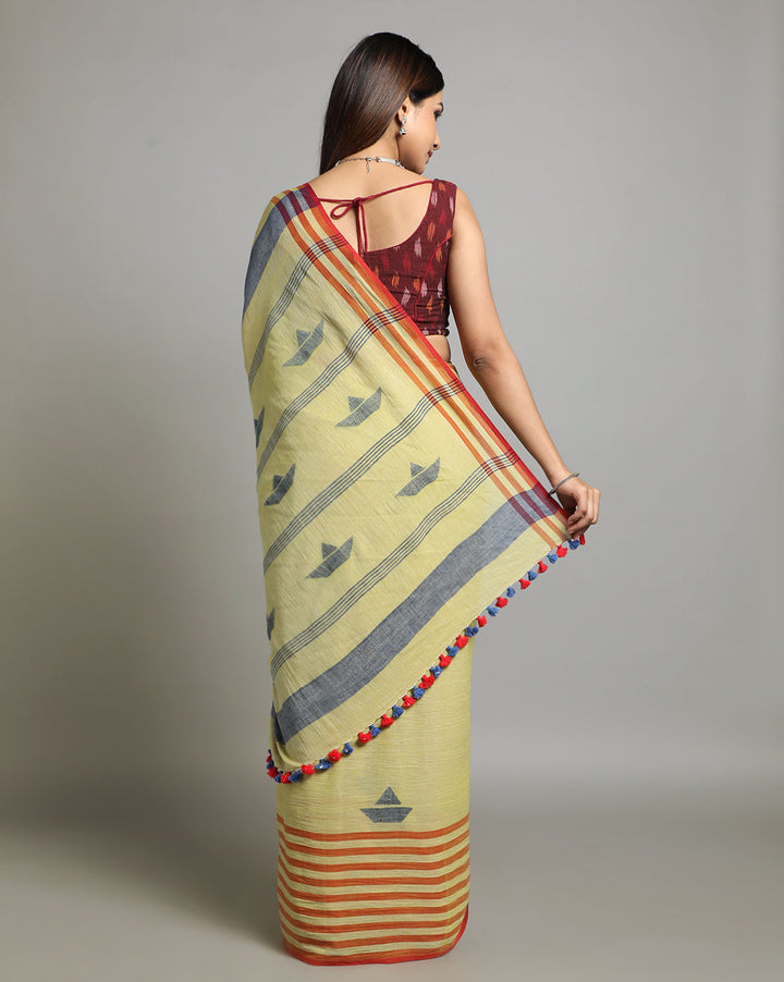 Handloom Jamdani Cotton Saree | SHOBITAM