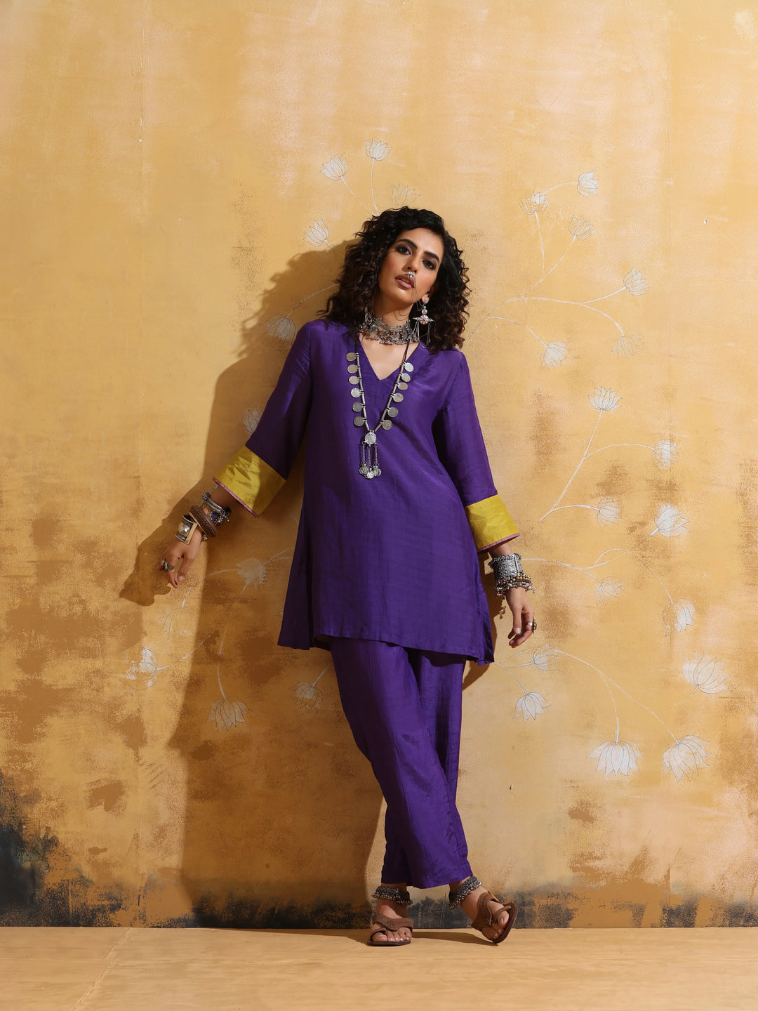 Purple Muslin Silk Co-ord Set | SHOBITAM