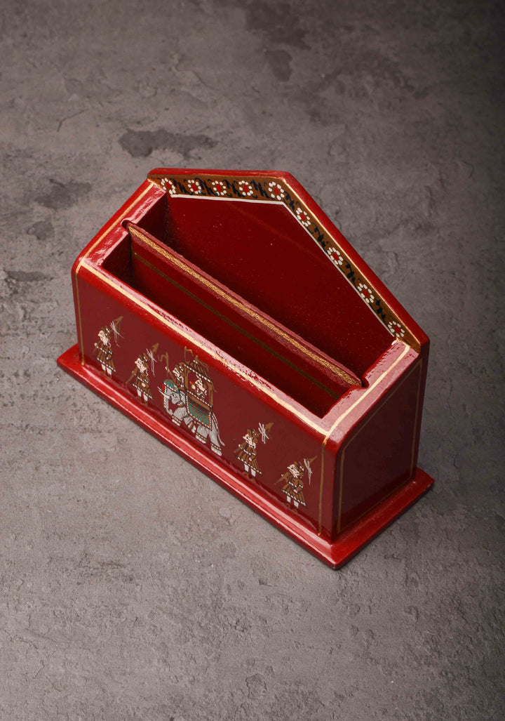 Wooden Visiting Card Holder with Nirmal Hand Painting