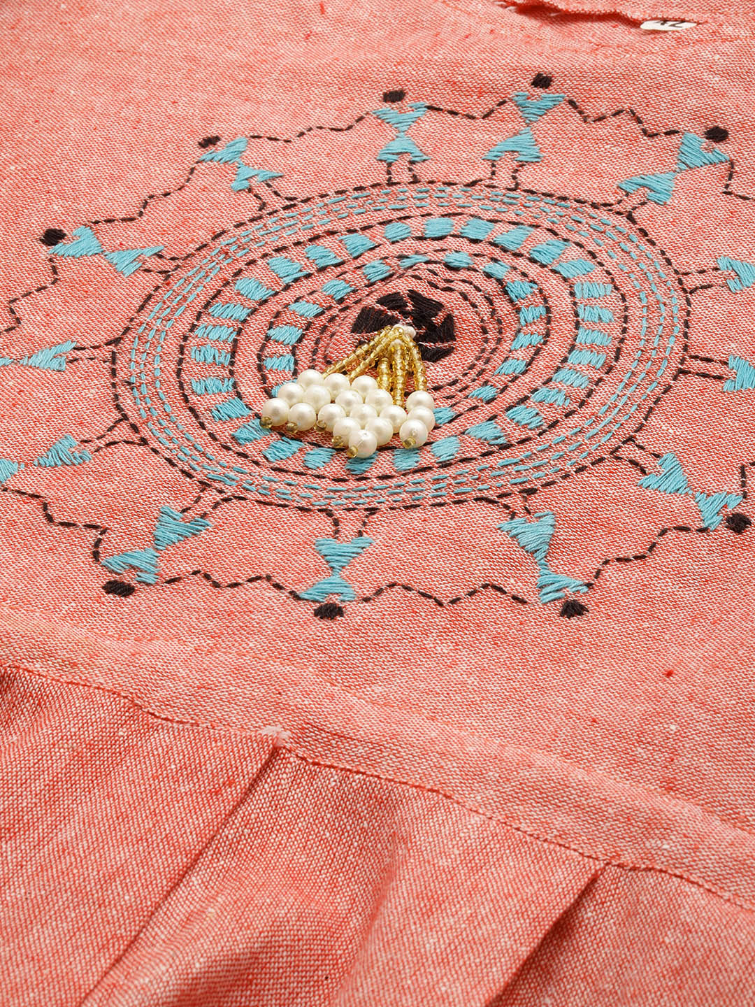 Pink Cotton Kantha Dress | SHOBITAM