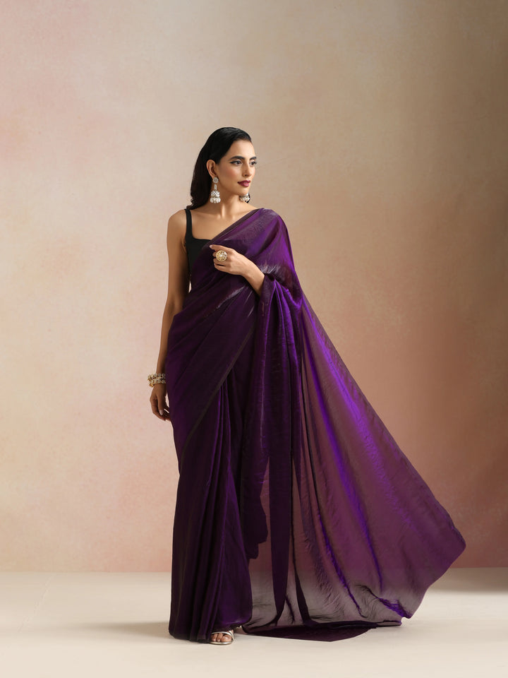 Purple Tissue Saree With Unstitched Blouse| SHOBITAM