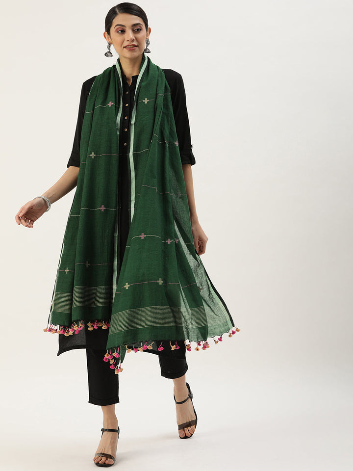 Handloom Jamdani Cotton Dupatta | SHOBITAM