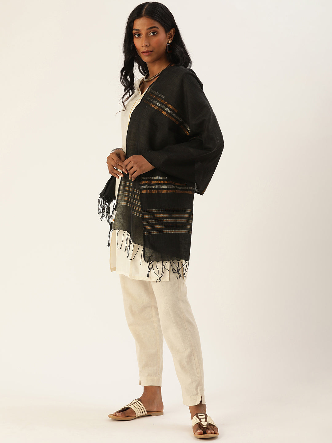 Handloom Jamdani Cotton Stole | SHOBITAM