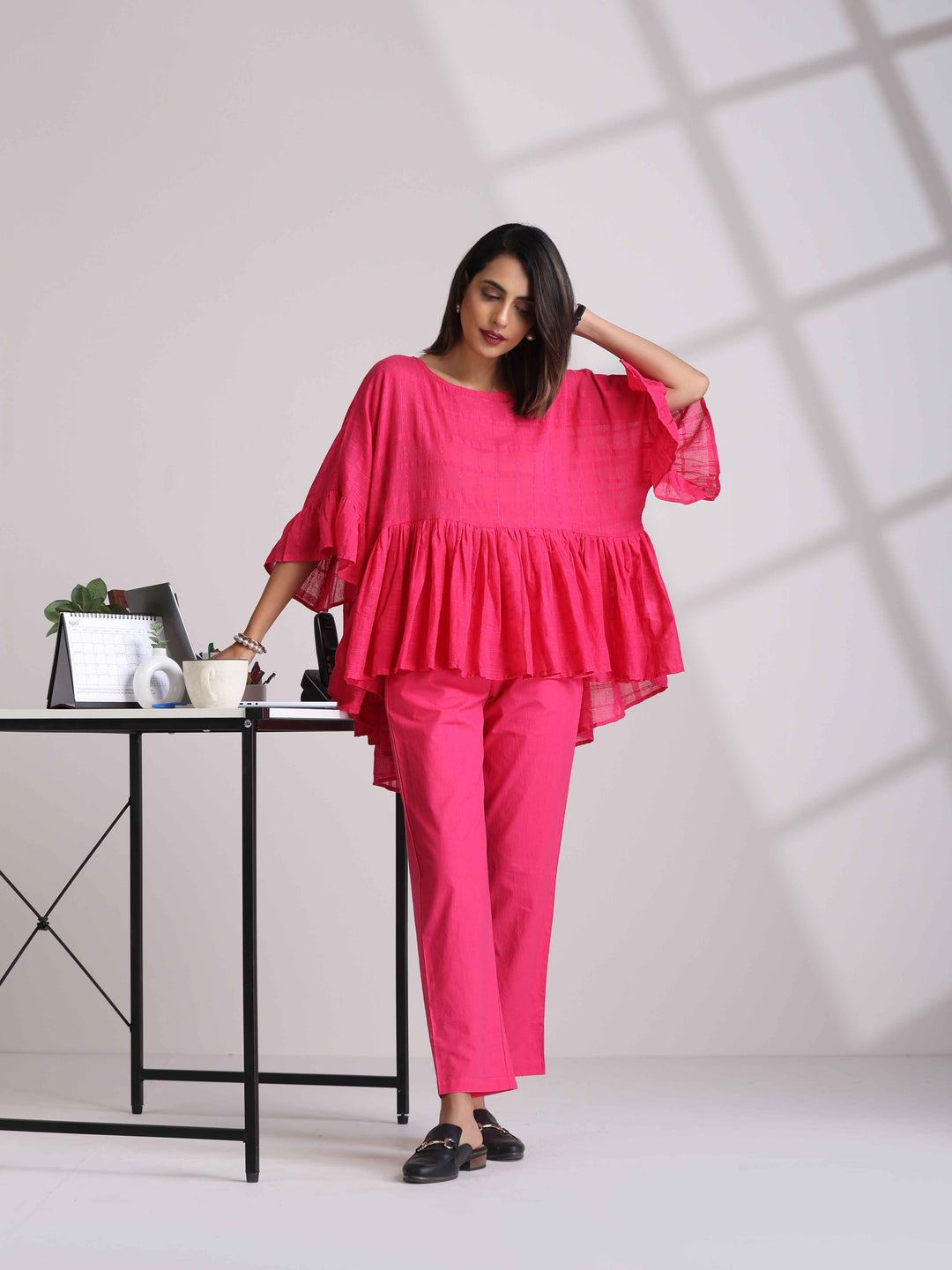Pink Cotton Co-ord set | SHOBITAM