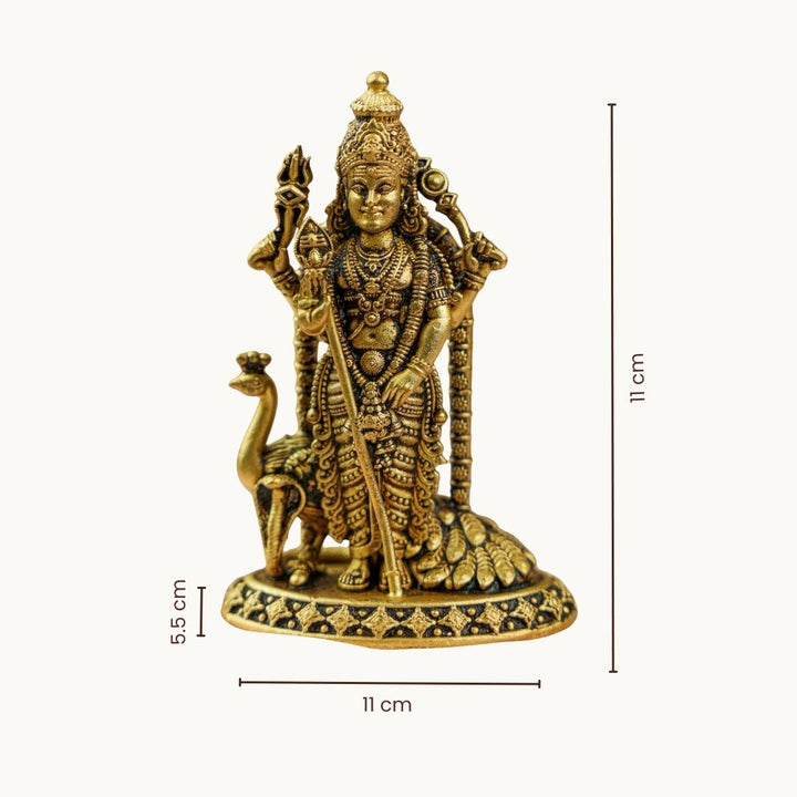 Brass Shaktidhara Kartikeya Idol – for Car Dashboard