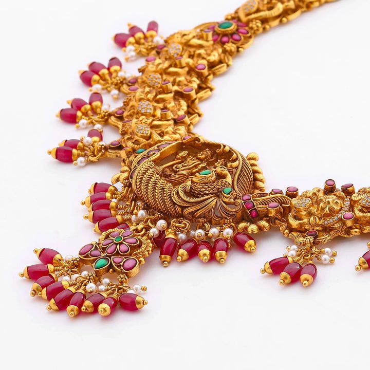 Pure 92.5 Silver, Gold Plated SriHari Shank Short Necklace