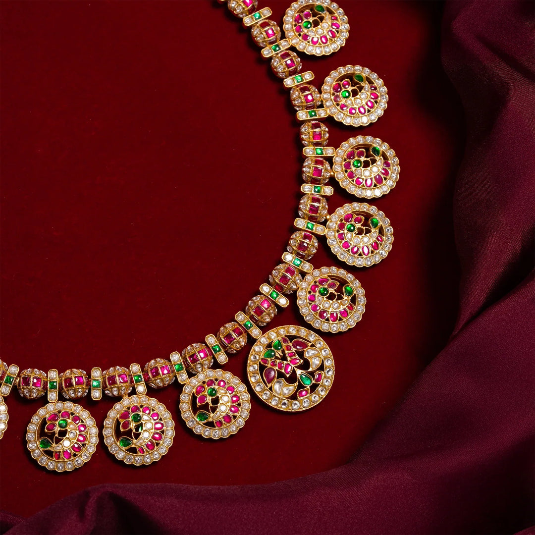 Stunning 92.5 Silver, Gold Plated Taruja Kiran Long Necklace