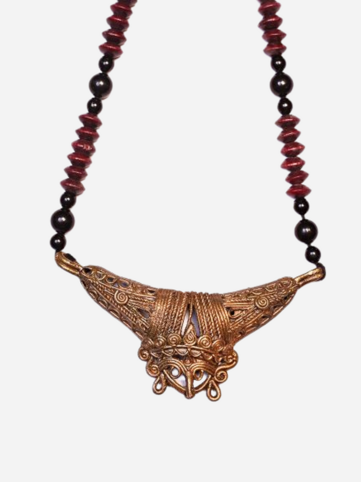 Handmade Dokra Durga Ma Hasuli Jewellery | SHOBITAM