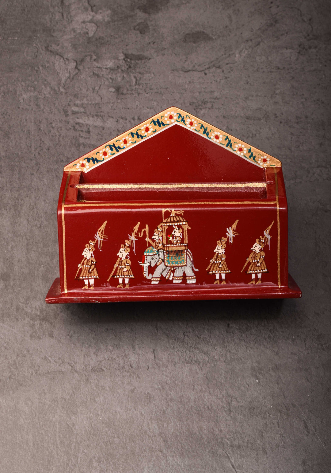 Wooden Visiting Card Holder with Nirmal Hand Painting