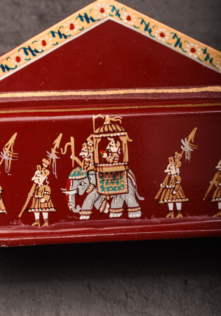 Wooden Visiting Card Holder with Nirmal Hand Painting
