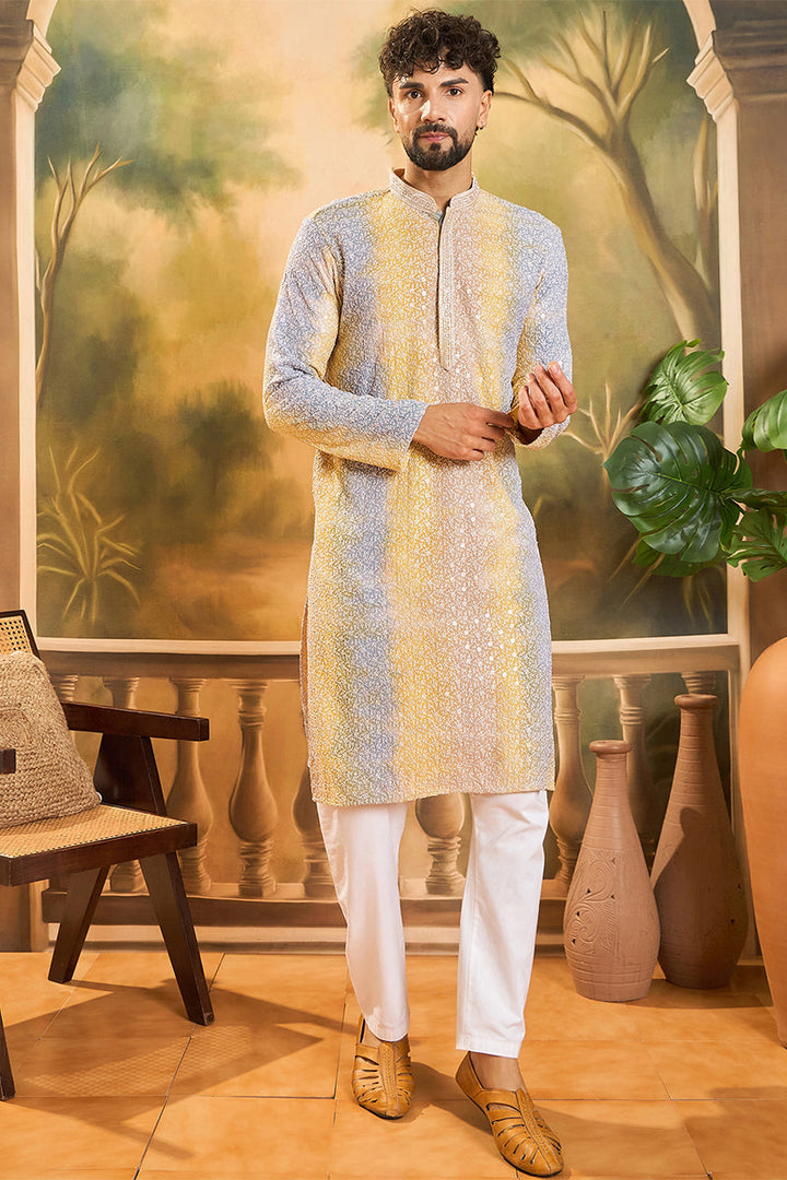 Multi Viscose Rayon Solid Embroidered Straight Kurta | SHOBITAM