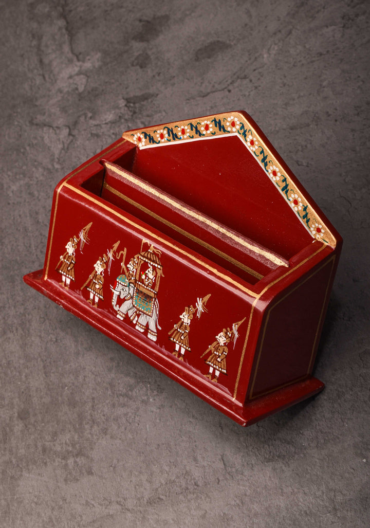 Wooden Visiting Card Holder with Nirmal Hand Painting