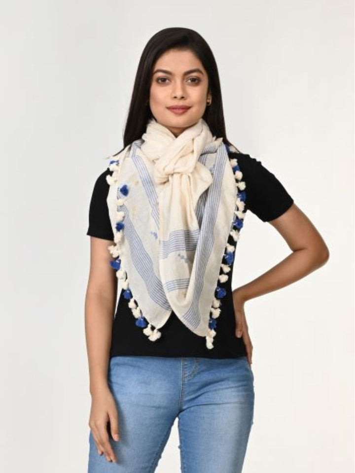 Handloom Jamdani Cotton Stole | SHOBITAM