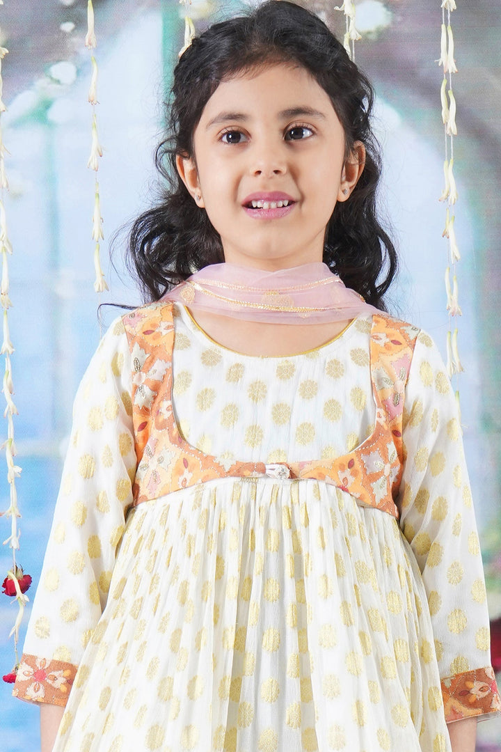 Girls Floral work Kurta with Sharara and Dupatta with Embroidery Work | SHOBITAM