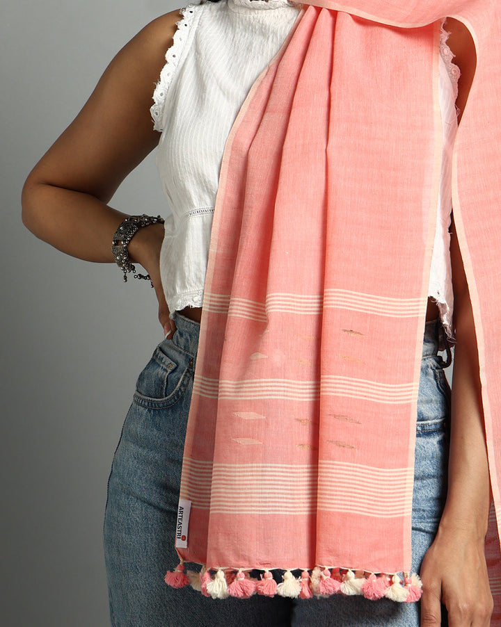 Handloom Jamdani Cotton Stole | SHOBITAM