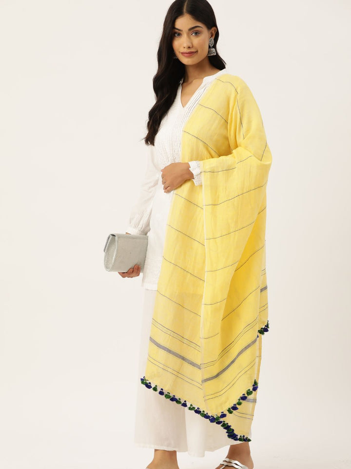 Cotton Linen Handloom Stole | SHOBITAM