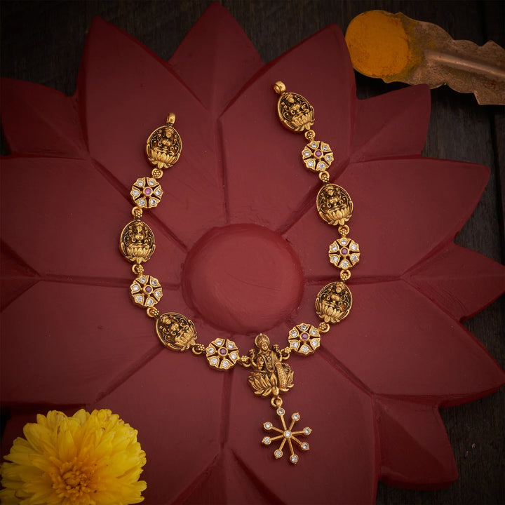 Pure 92.5 Silver, Gold Plated Srivalli Necklace