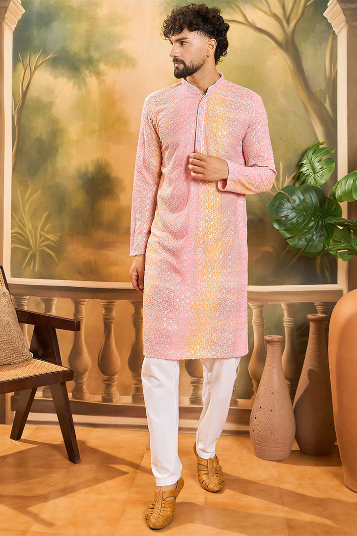 Multi Viscose Rayon Solid Embroidered Straight Kurta | SHOBITAM