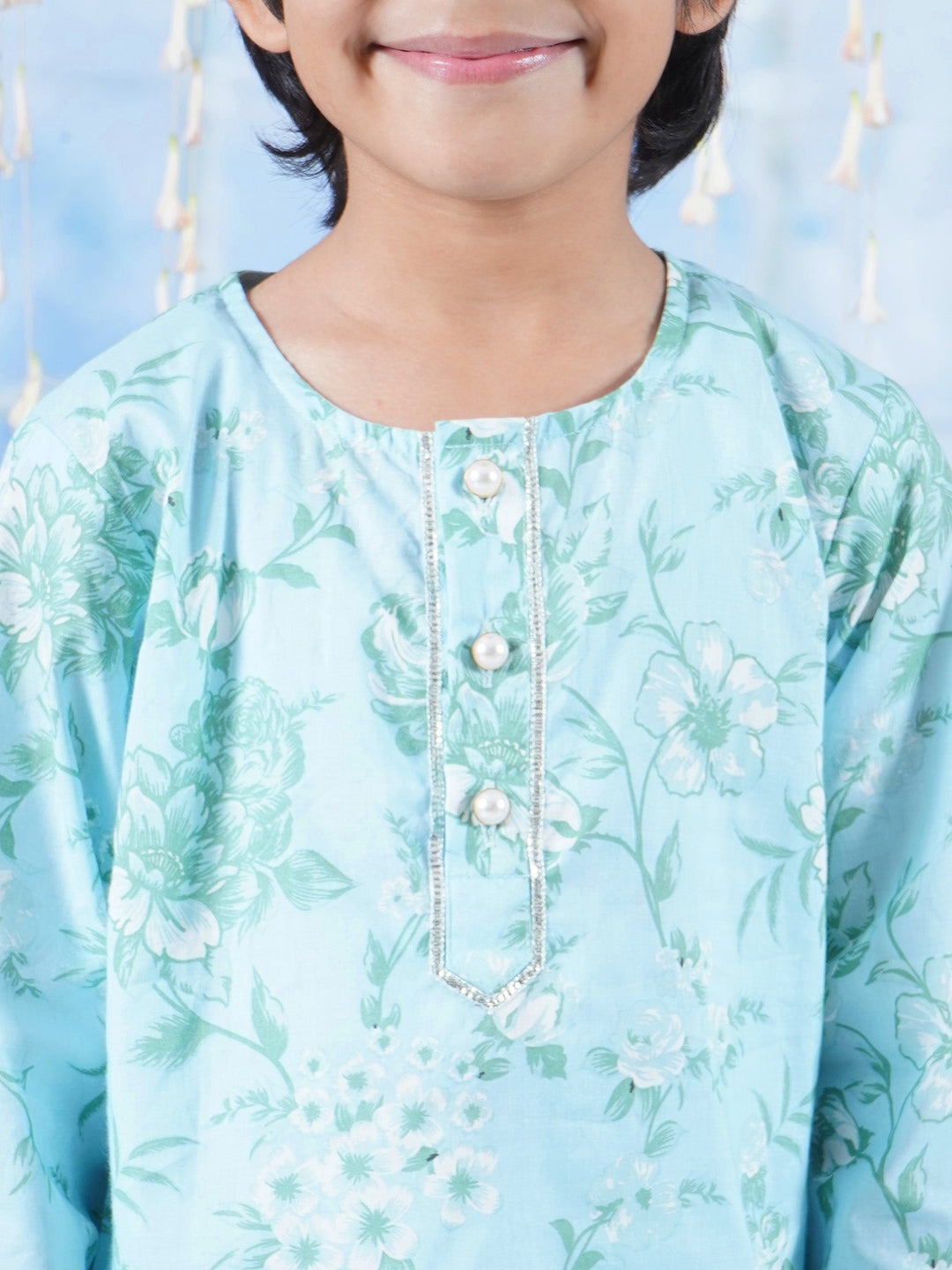 Neela Gulab Kurta Dhoti - Blue | SHOBITAM